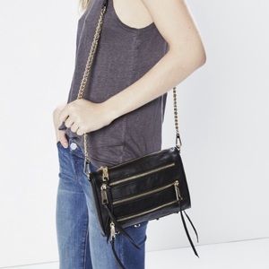 Rebecca Minkoff 3 Zip Moto Crossbody - Gold Hardware